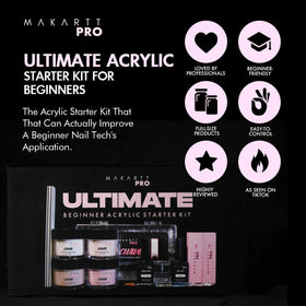 MakarttPro acrylic starter kit clear powder for natural-looking nails.