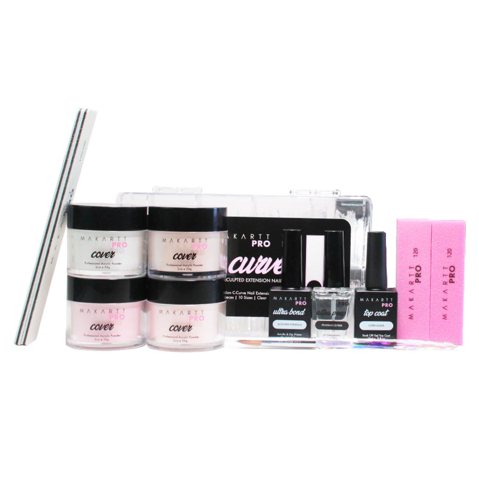 MakarttPro acrylic starter kit pink powder for beginner-friendly application.