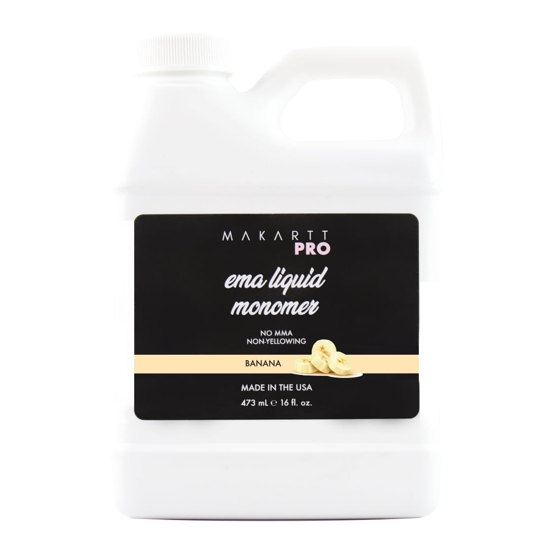 MakarttPro banana scented monomer bottle pour for consistent, precise nail service.