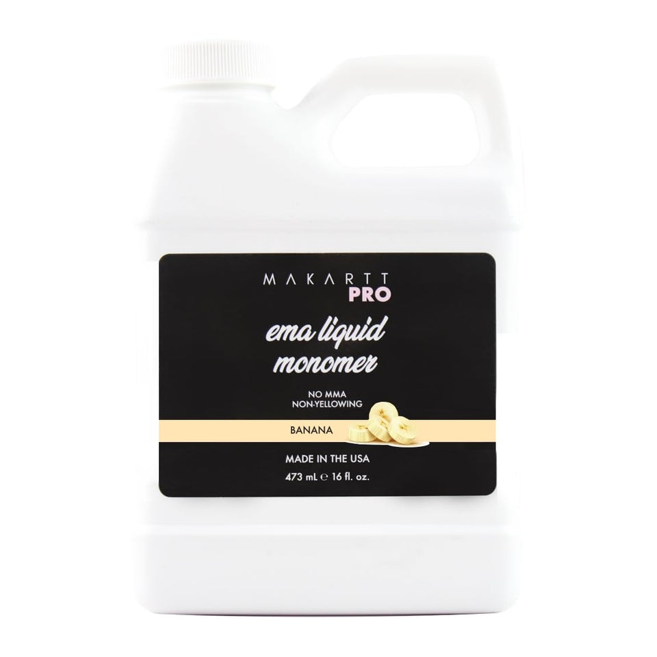 MakarttPro banana scented monomer bottle pour for consistent, precise nail service.