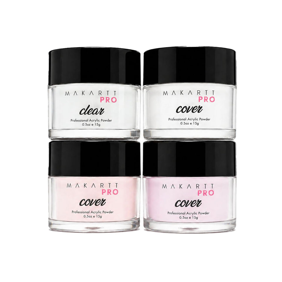 MakarttPro cool tone nude four pack swatches for chic, natural looking nails.