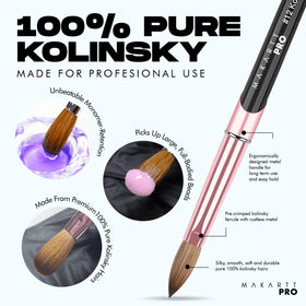 Anti-clogging design of MakarttPro Kolinsky brush keeps application clean