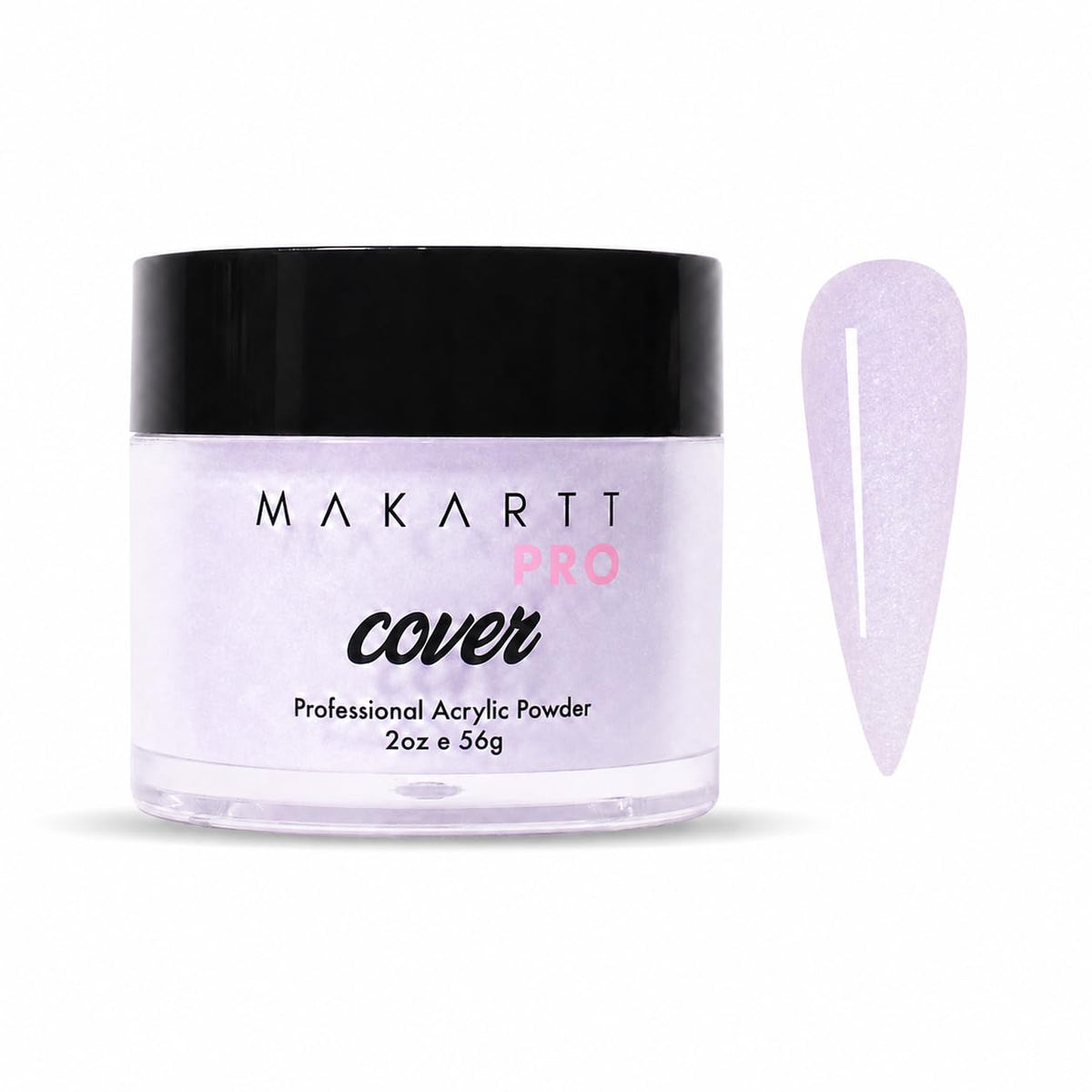 MakarttPro Lavender Luxe powder jar closeup shows durable nail coverage.