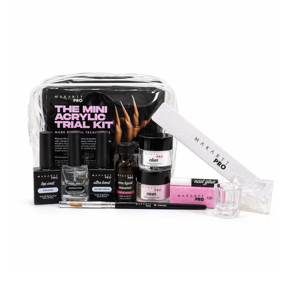 MakarttPro mini kit pink and clear powders for beginner nail practice.