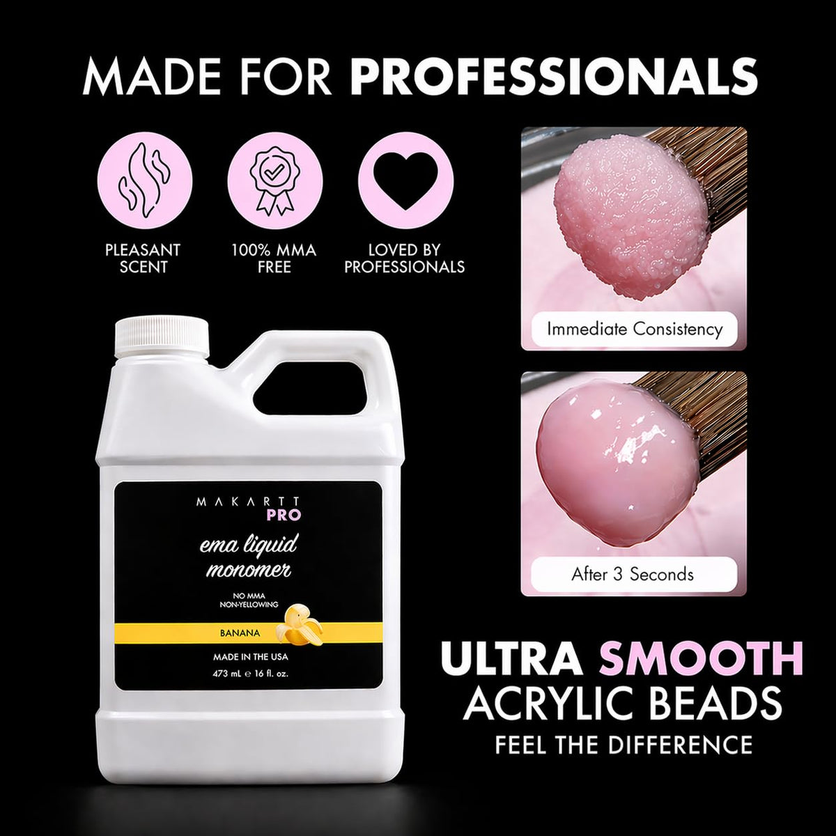 MakarttPro MMA-free EMA liquid ensures safe professional use with low odor.