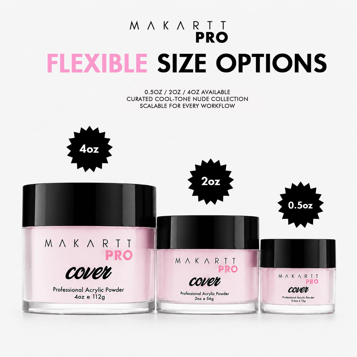MakarttPro nude acrylic powder kit for professional nail design.