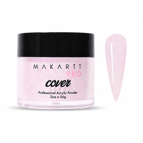 MakarttPro Pink Pearl cover powder bottle shows a durable formula for long-lasting nails.