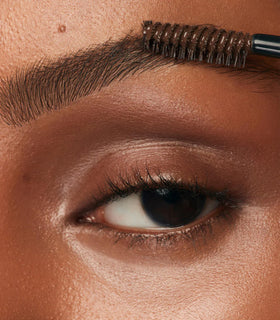 MAKE Beauty Infinite Hold Brow Tint wear test reveals all-day hold without flaking.
