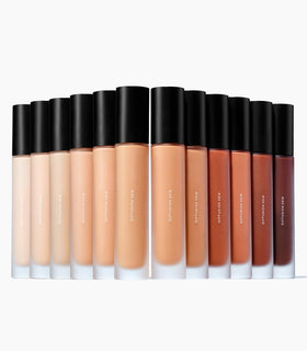 Make Beauty Skin Tint Diffusion Dew 01 Fair buildable coverage on porcelain skin.