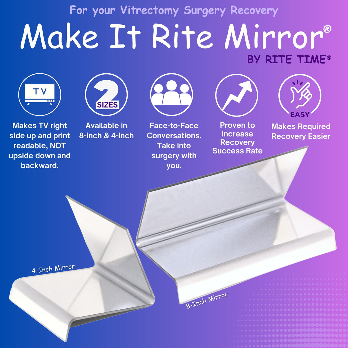 Make It Rite Mirror 8-wide top view with adjustable tilt for better visibility
