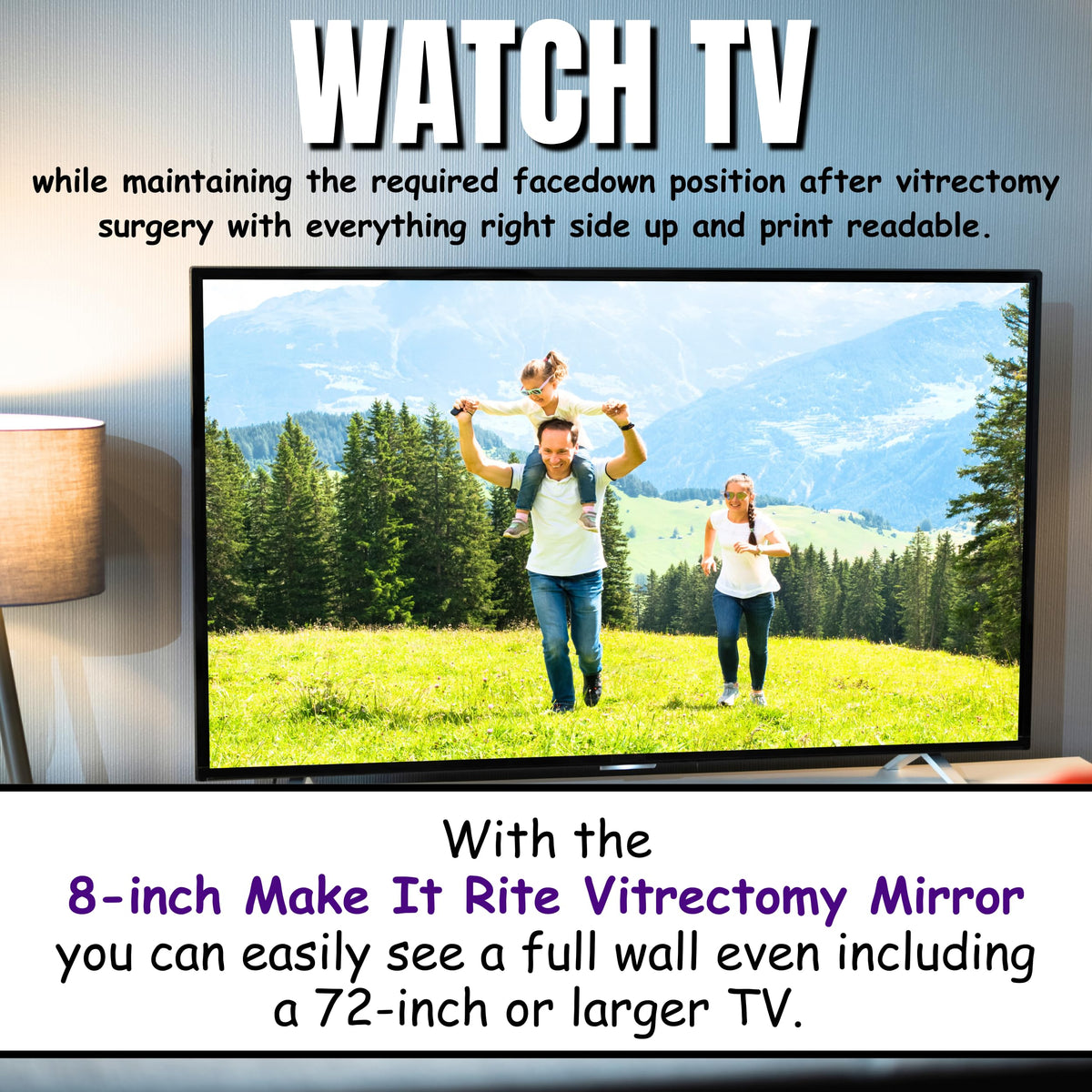 Make It Rite Mirror face-down setup showing simple viewing steps