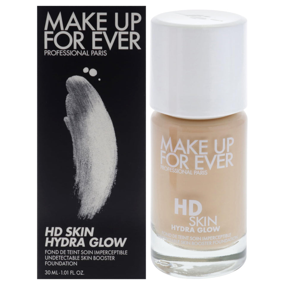 Make Up For Ever HD Skin Hydra Glow bottle with pump for easy application and glow.