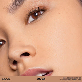Make Up For Ever HD Skin Undetectable Longwear Foundation 2N26 applied on cheek for even tone