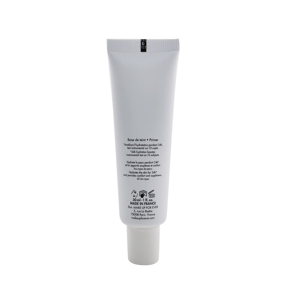 Make Up For Ever Hydra Booster Step 1 primer application demo shows glow and sustained hydration.