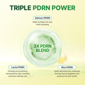 MAKEP:REM PDRN Pore Clay Cleansing Milk bottle-label closeup signals natural ingredients for sensitive skin