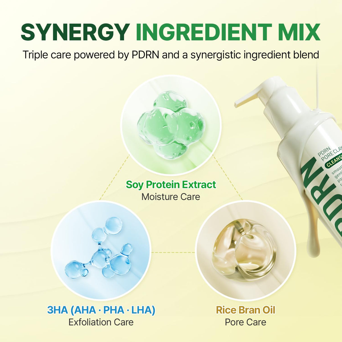 MAKEP:REM PDRN Pore Clay Cleansing Milk milky-lather visuals suggest balanced hydration during wash