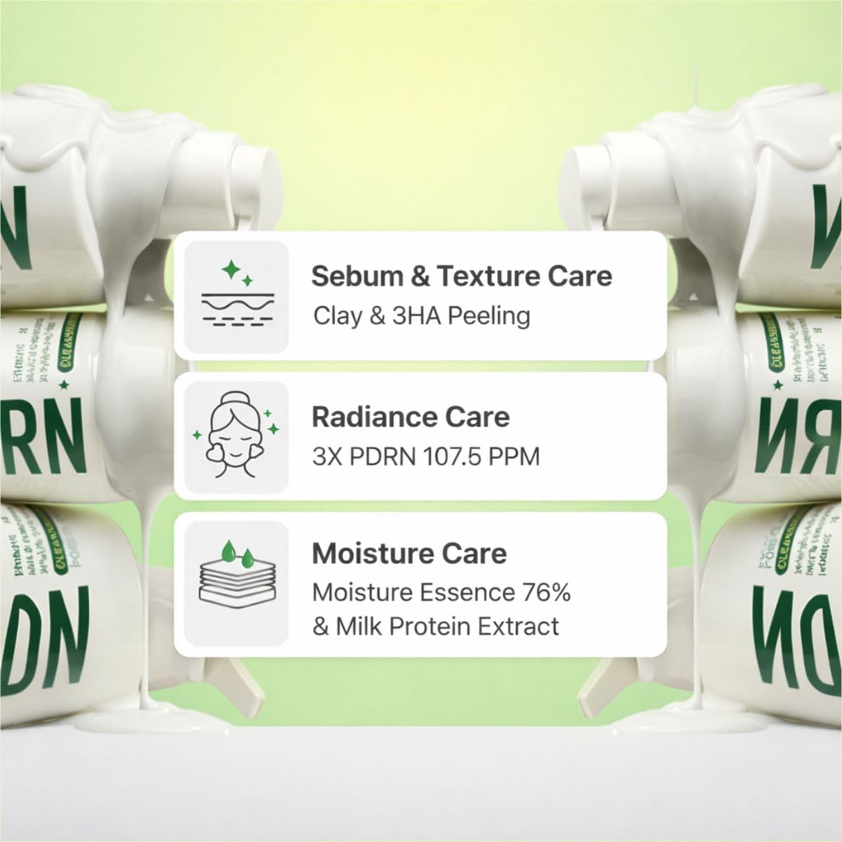 MAKEP:REM PDRN Pore Clay Cleansing Milk mineral clay detail highlights pore-refining cleansing properties