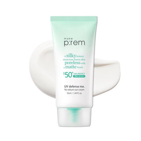 MakeP:REM UV Defence me No Sebum sunscreen bottle pour for easy application