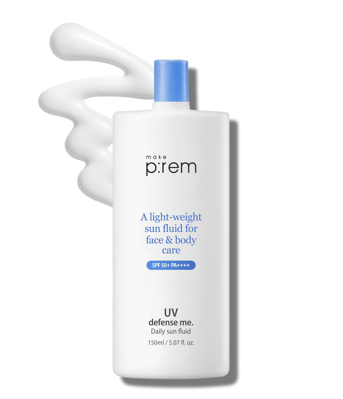 MAKEP:REM Defense Me sunscreen bottle, front view for daily protection