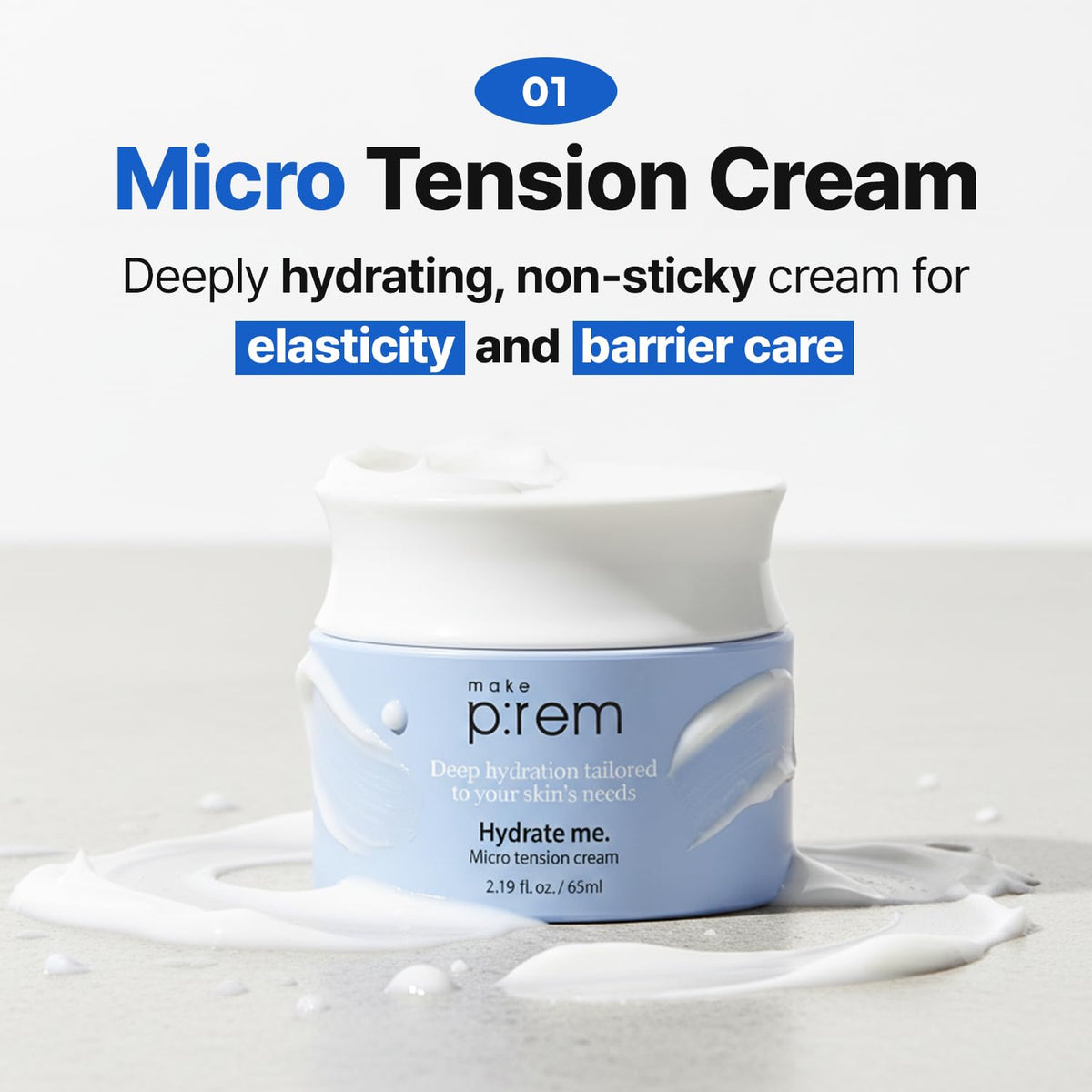 MAKEP:REM Hydrate Me hyaluronic acid swirl delivering deep hydration
