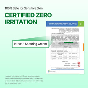 MAKEP:REM Inteca soothing cream packaging on display for daily use.