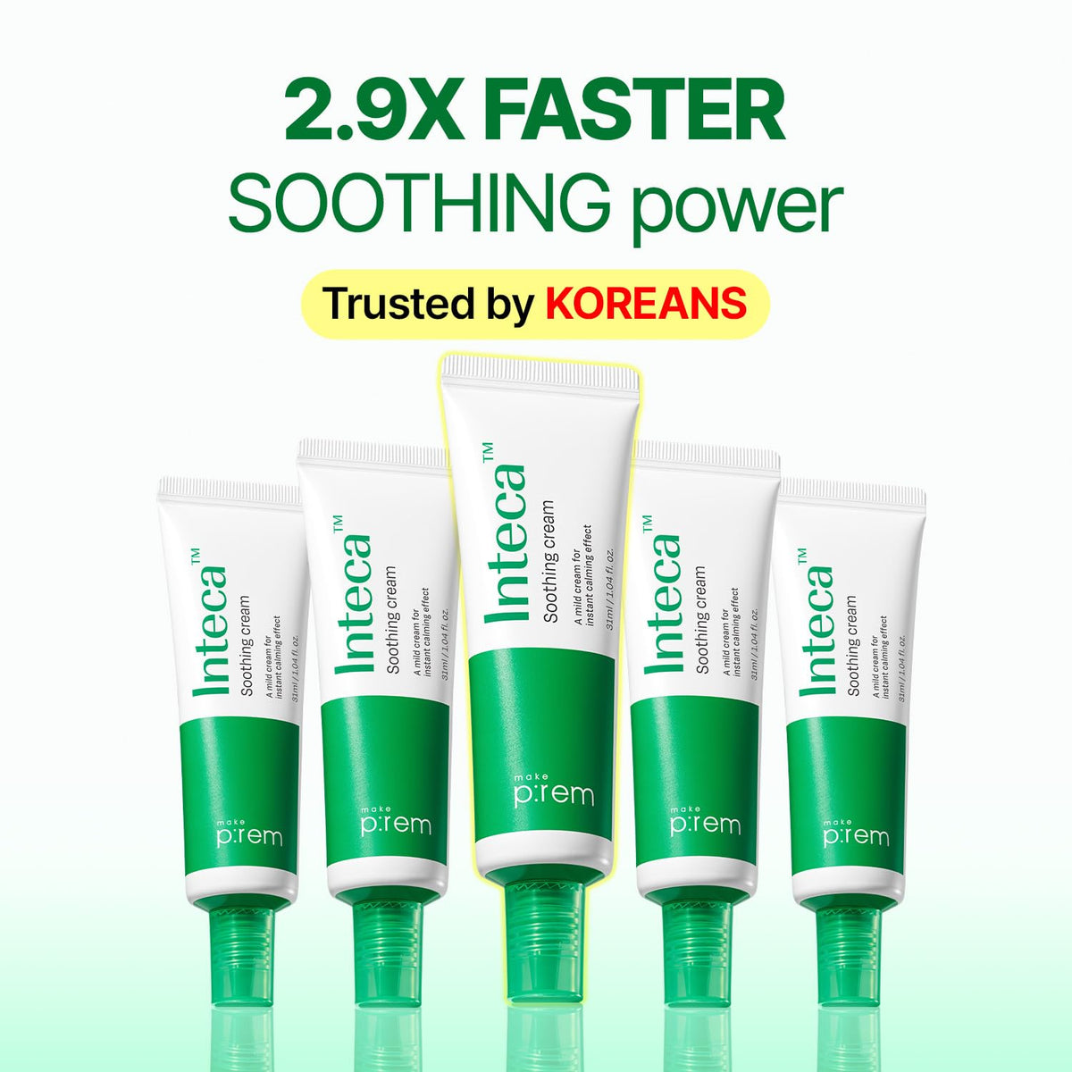 MAKEP:REM Inteca soothing cream texture swirl showing fast absorption.