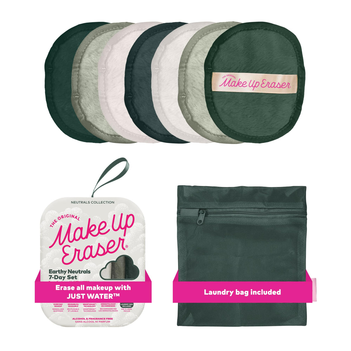 MakeUp Eraser 7-Day Set packaging shows eco-friendly cloths for gentle makeup removal