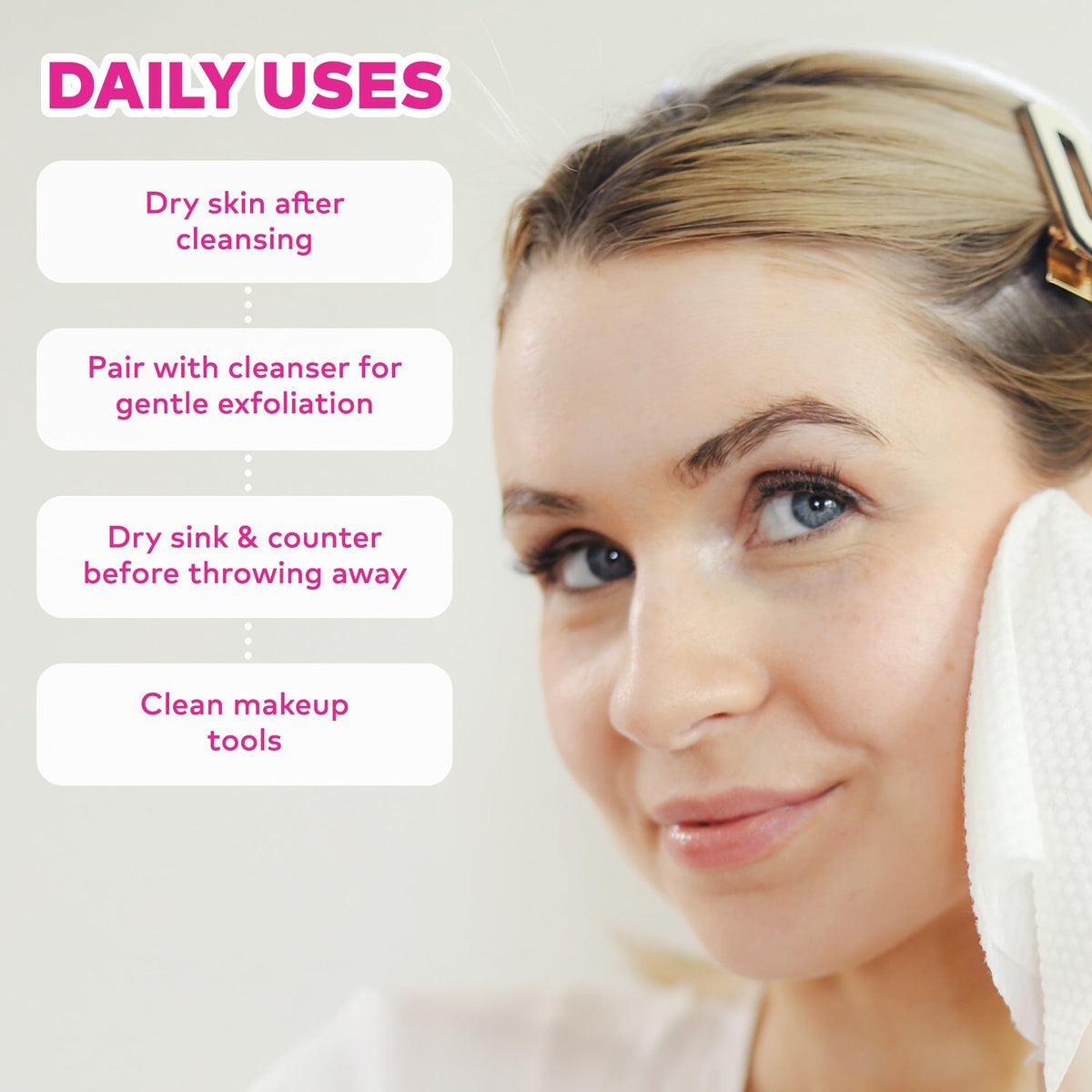 MakeUp Eraser Cloud Clean 100% eucalyptus fibers close-up.