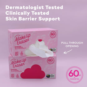 MakeUp Eraser Cloud Clean biodegradable towelettes in use.