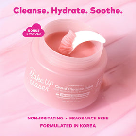 MakeUp Eraser Cloud Cleanse Balm fragrance-free formula shown for sensitive skin.