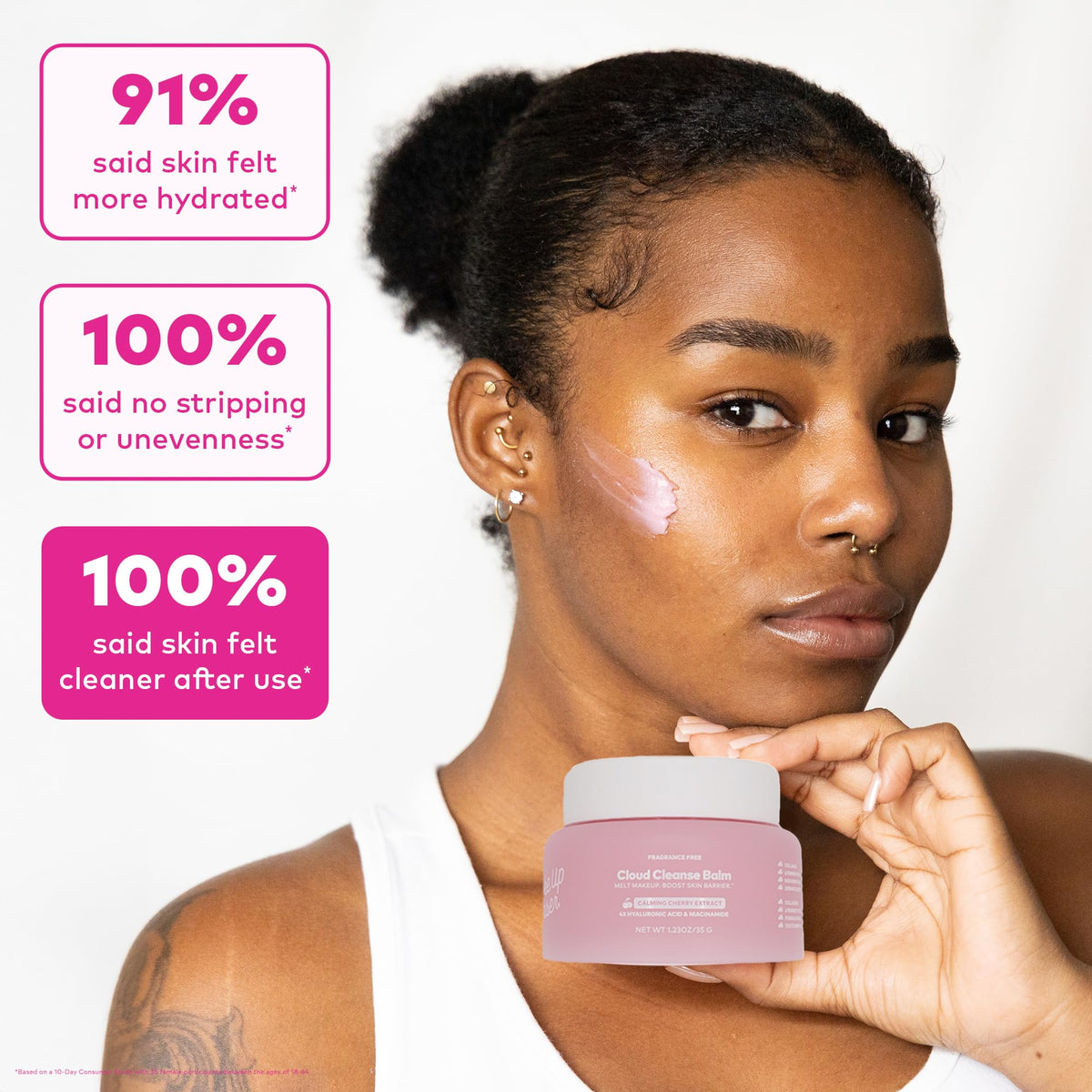 MakeUp Eraser Cloud Cleanse Balm ingredients like cherry extract support soothing hydration.