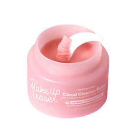 MakeUp Eraser Cloud Cleanse Balm jar shows calming, fragrance-free cleanser for sensitive skin.