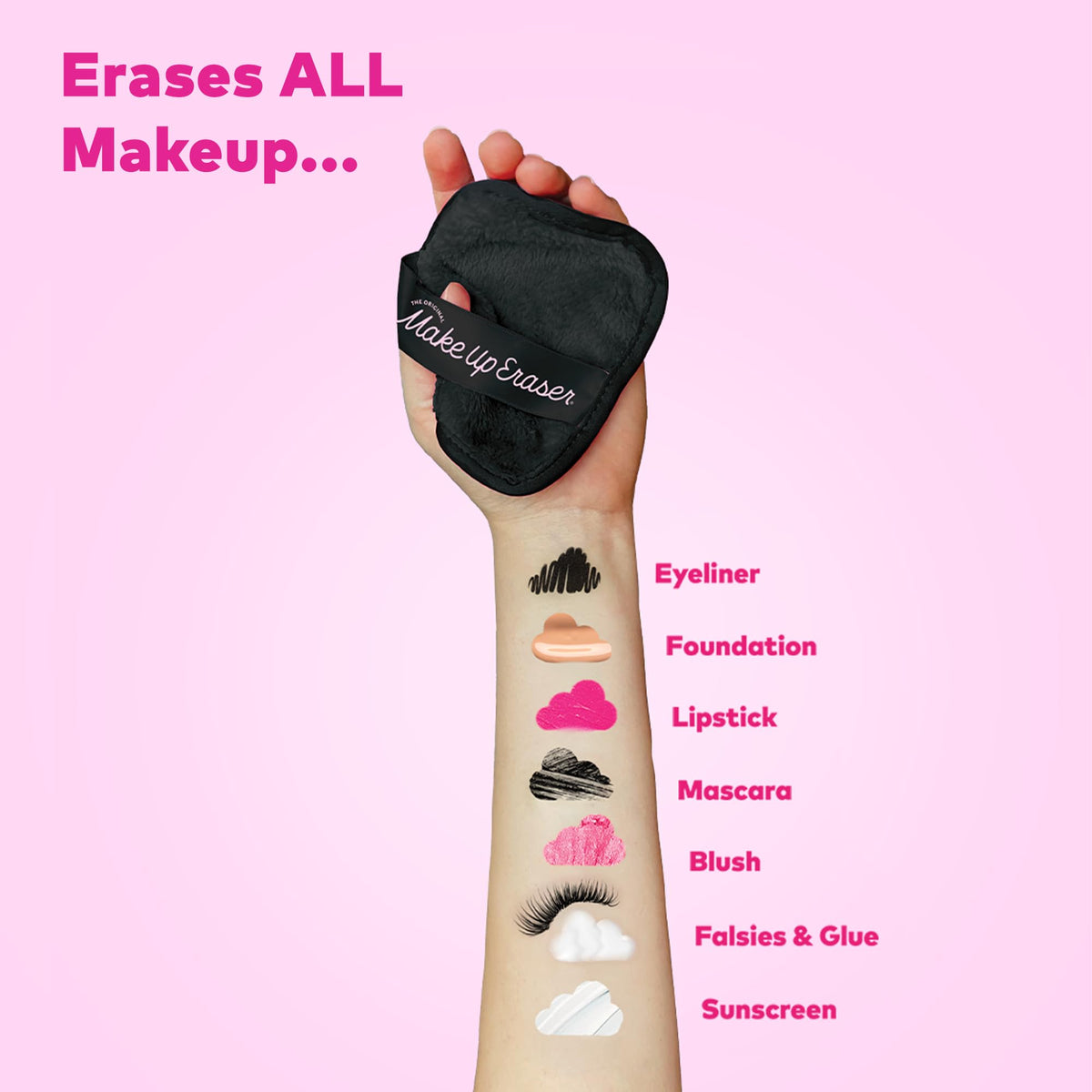 MakeUp Eraser cloud-soft-fibers detail highlights gentle cleansing with just water.