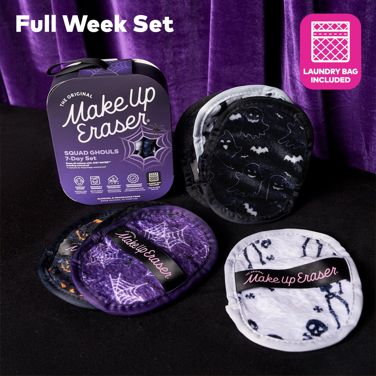 MakeUp Eraser heavy-makeup removal during night routine demonstrates efficient cleansing.