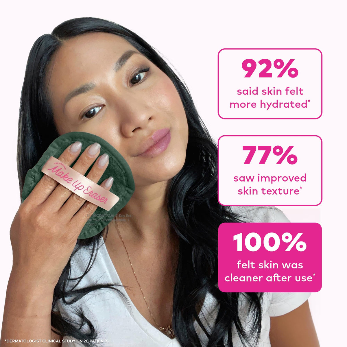MakeUp Eraser mini set image showcases skin-friendly, ultra-soft fibers