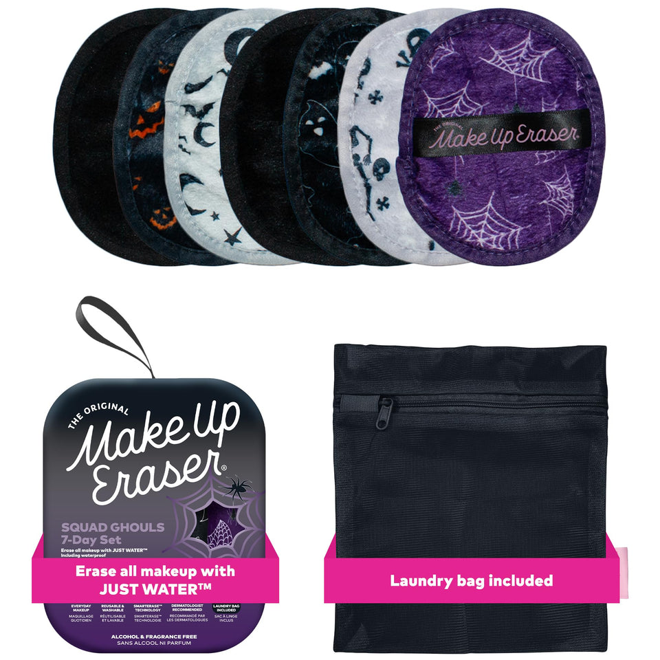 MakeUp Eraser Original 7-Day Set packshot shows the full kit for water-only cleansing.