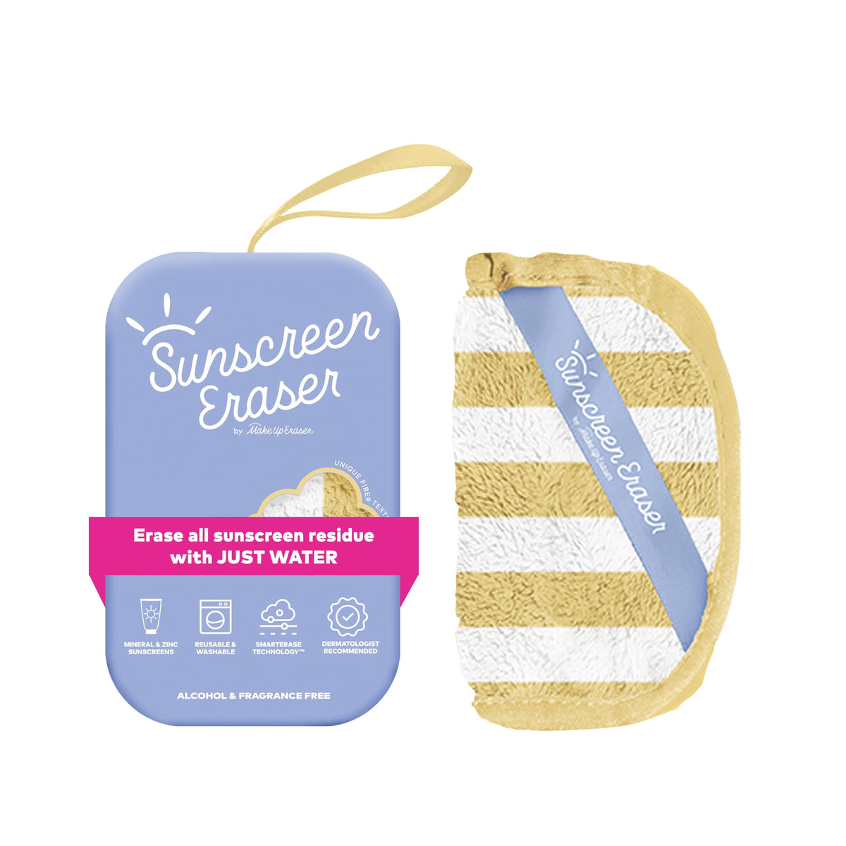 MakeUp Eraser The Original Sunscreen Eraser closeup of dual fibers for gentle sunscreen removal