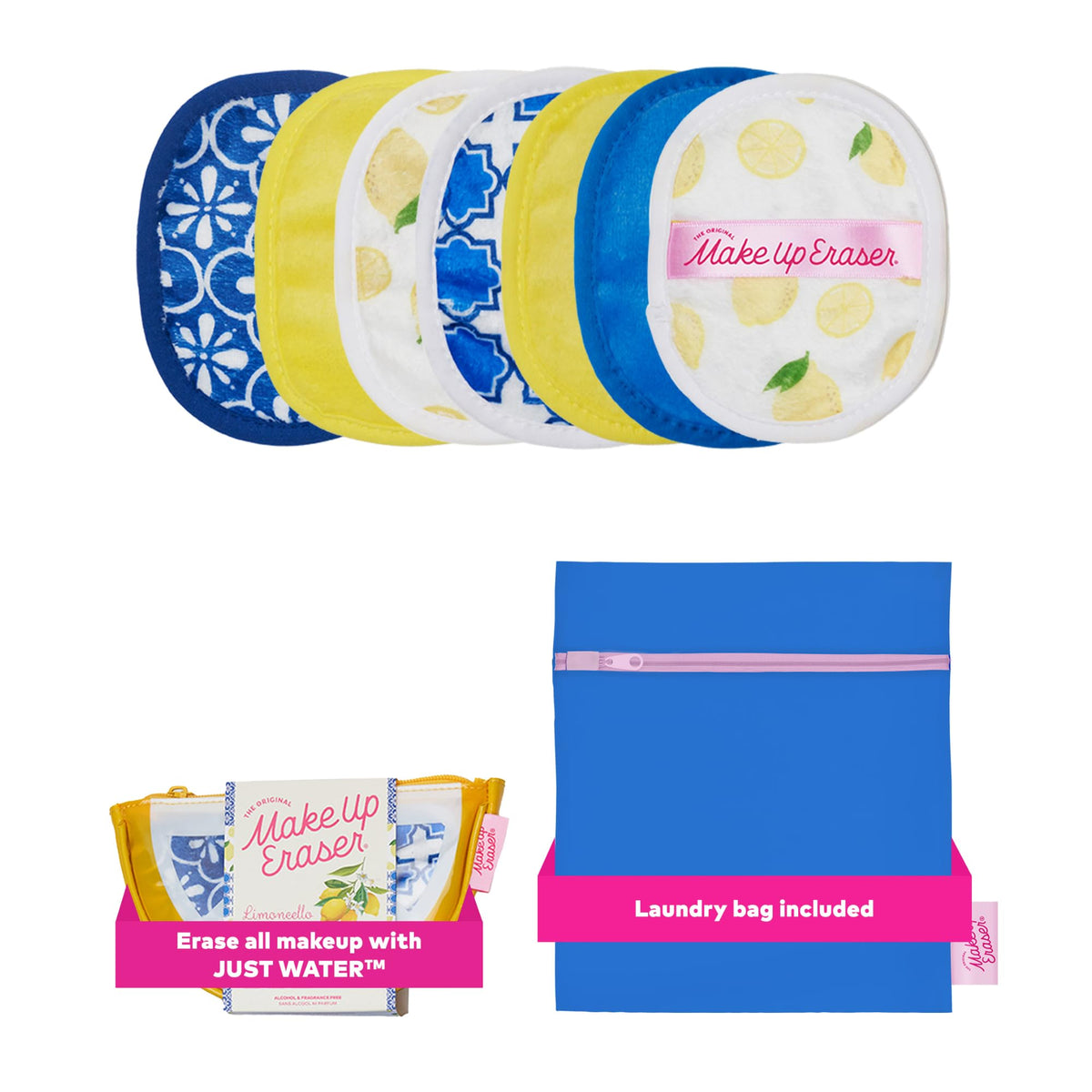 MakeUp Eraser Seven Day Set Limoncello packaging showcases branding and reusable design.
