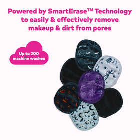 MakeUp Eraser two-in-one design closeup shows dual-side makeup removal and exfoliation.