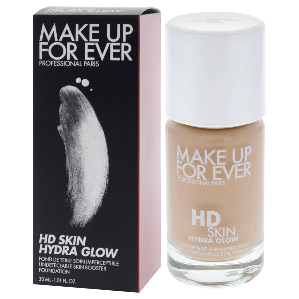 Make Up For Ever HD Skin Hydra Glow nude 2N22 shade swatch.