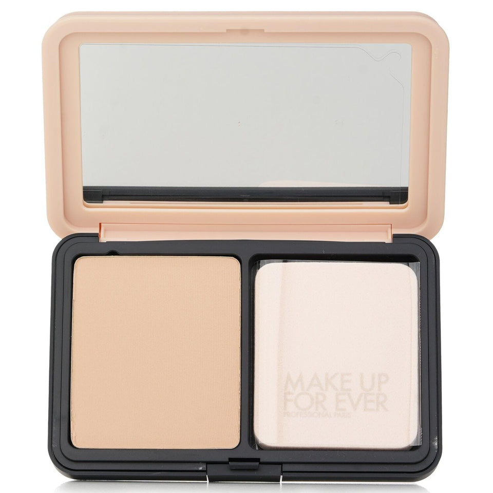 Make Up For Ever HD Skin Matte Powder Foundation 1N10 compact close-up showing a natural finish.
