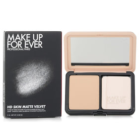 Make Up For Ever HD Skin Matte Powder Foundation swatch on skin demonstrates shine control.