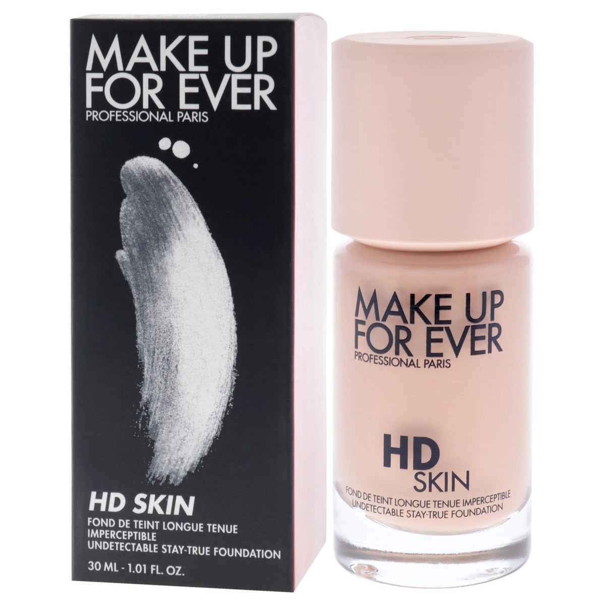 Make Up For Ever HD Skin Undetectable Longwear Foundation 1R12 packaging ideal for travel