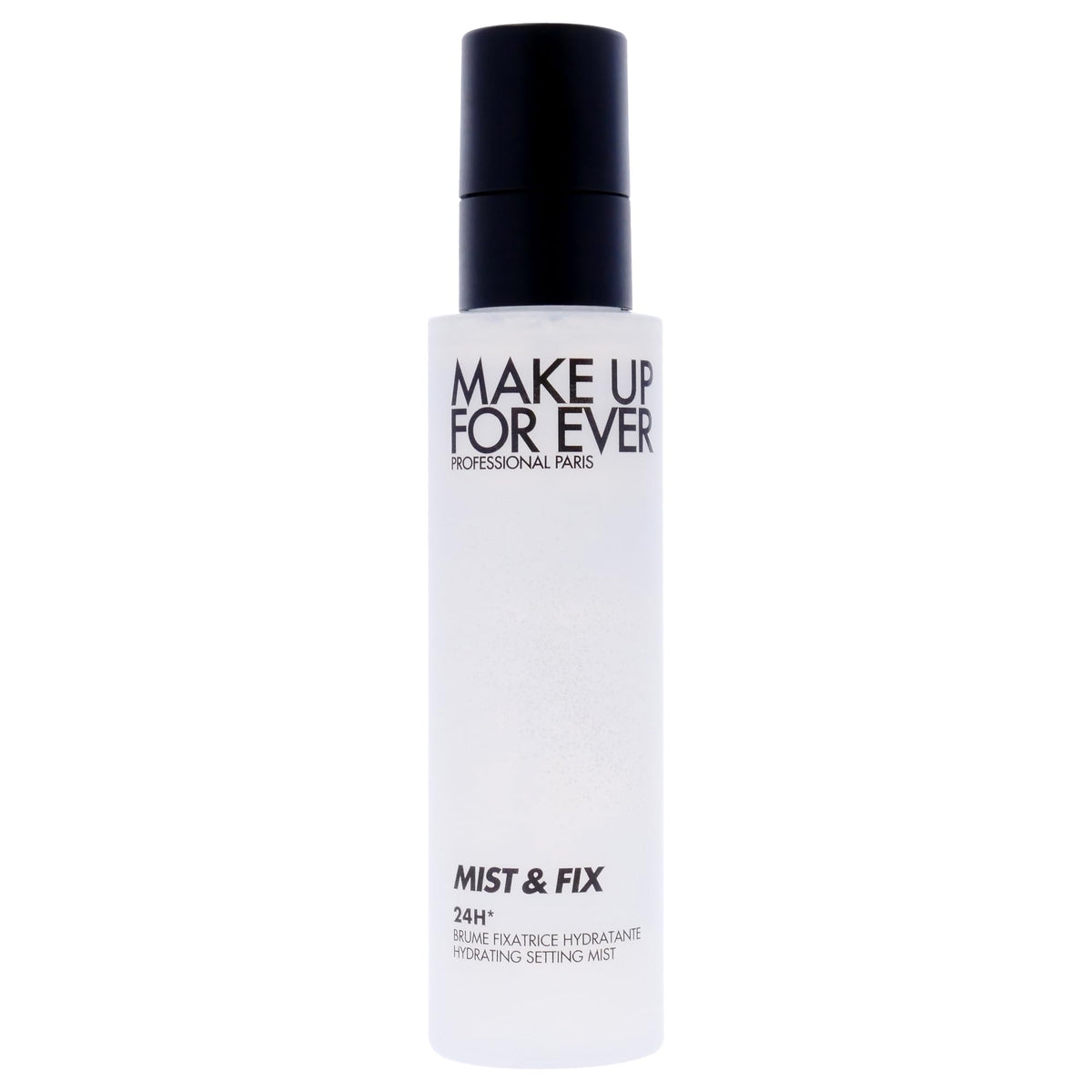 Make Up For Ever Mist and Fix cap detail showing premium packaging and alcohol-free formula.