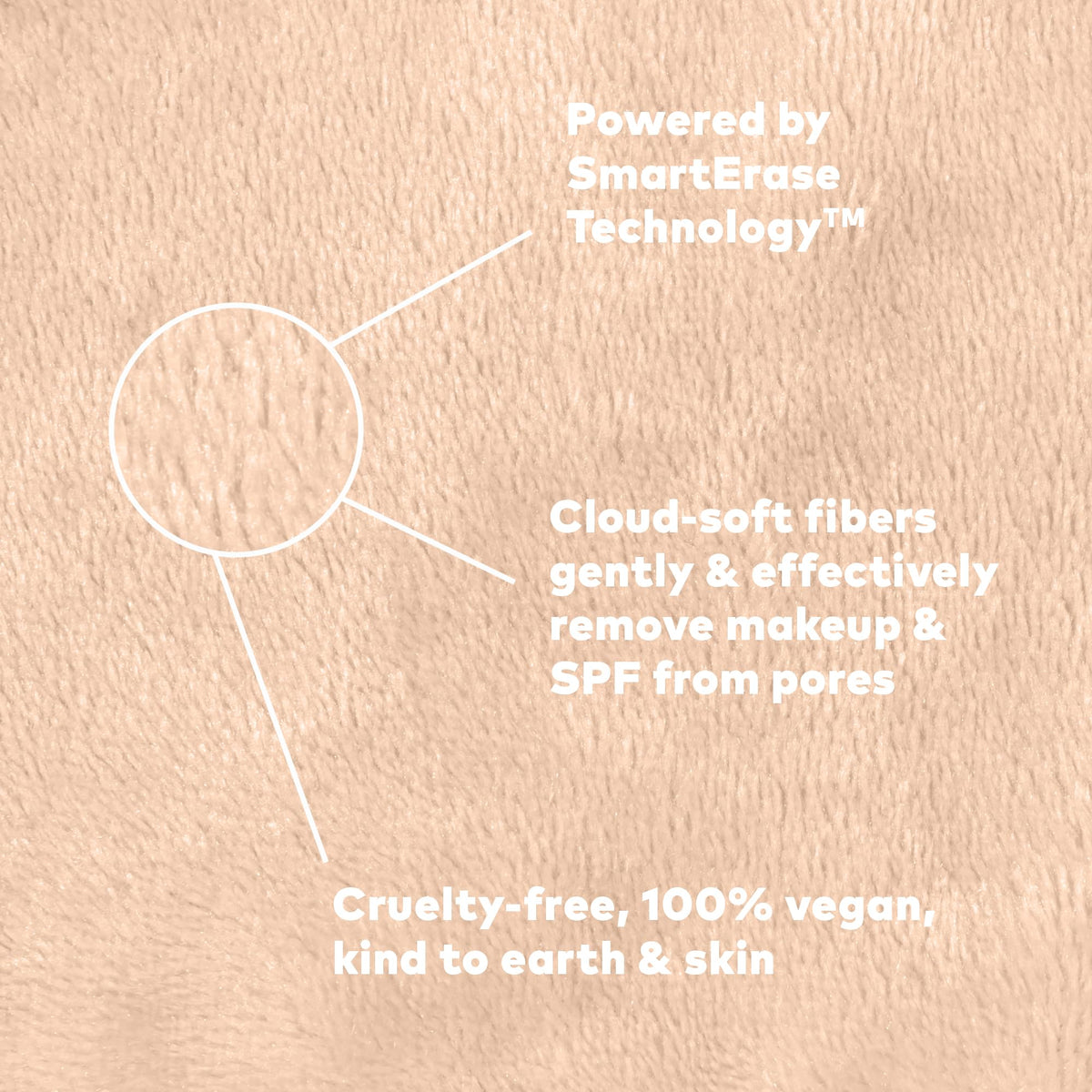 MakeUp Eraser soft fiber close-up for gentle cleansing.