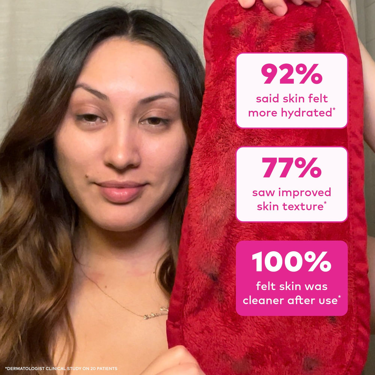 MakeUp Eraser PRO full-size measurement image shows cloth dimensions 15.5 x 7.25 inches