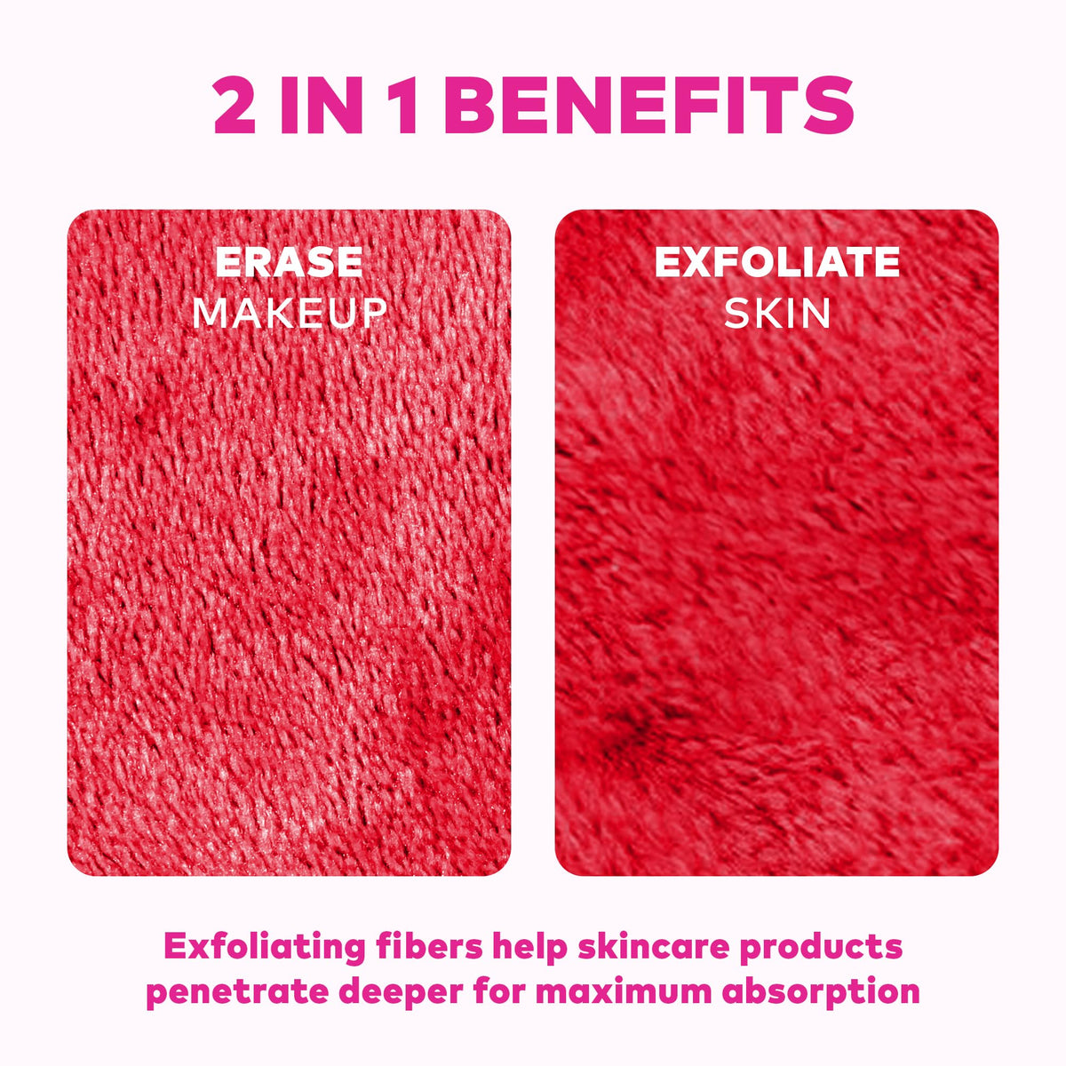 MakeUp Eraser PRO reusable-washable care image emphasizes machine washing for long-term use