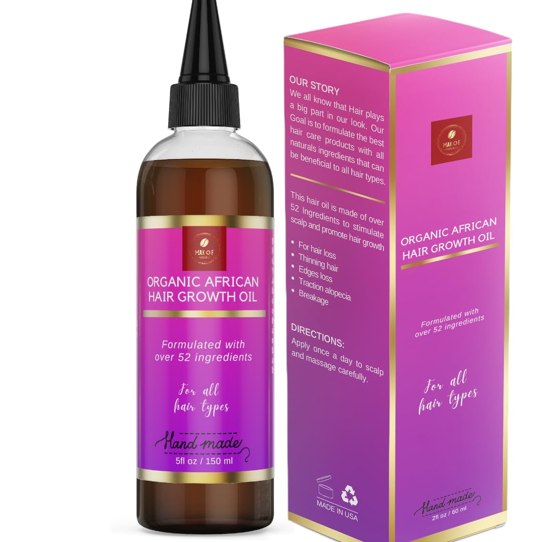 Makof Beauty Chebe Hair Growth Oil bottle for scalp nourishment and targeted growth