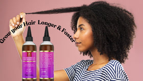 Makof Beauty Chebe Hair Growth Oil on scalp providing deep conditioning