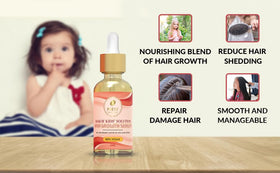 MAKOF Beauty Kid's Hair Growth Set natural ingredients label highlights organic formula.